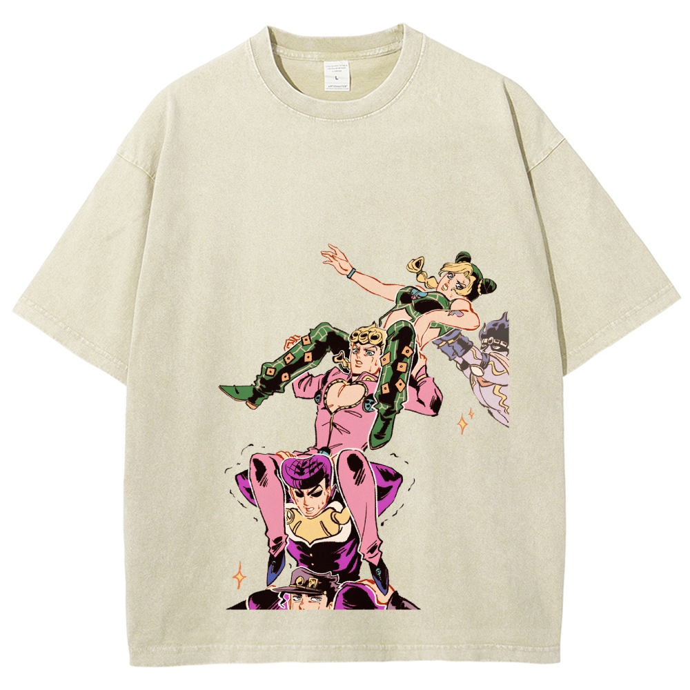 Jojo's Bizarre Adventure Unisex Fit Washed T-Shirt 2604003373