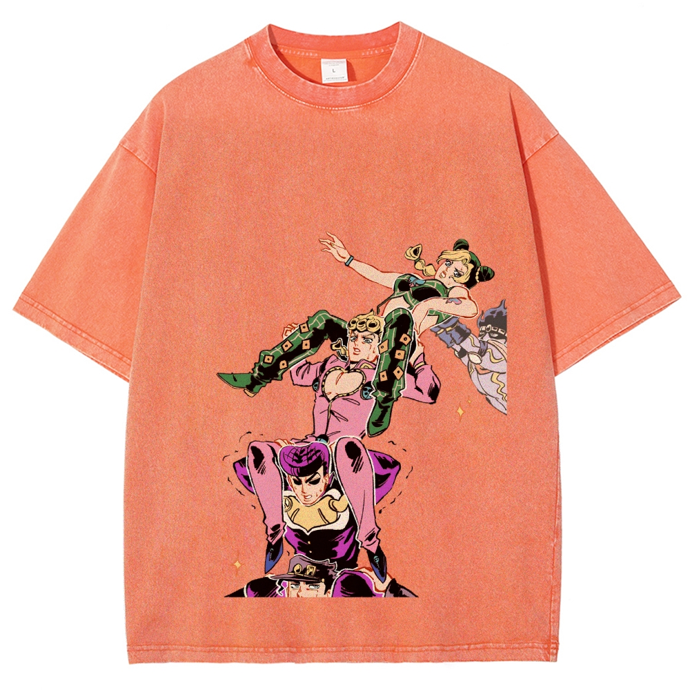 Jojo's Bizarre Adventure Unisex Fit Washed T-Shirt 2604003373