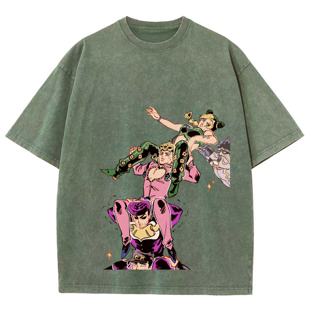 Jojo's Bizarre Adventure Unisex Fit Washed T-Shirt 2604003373