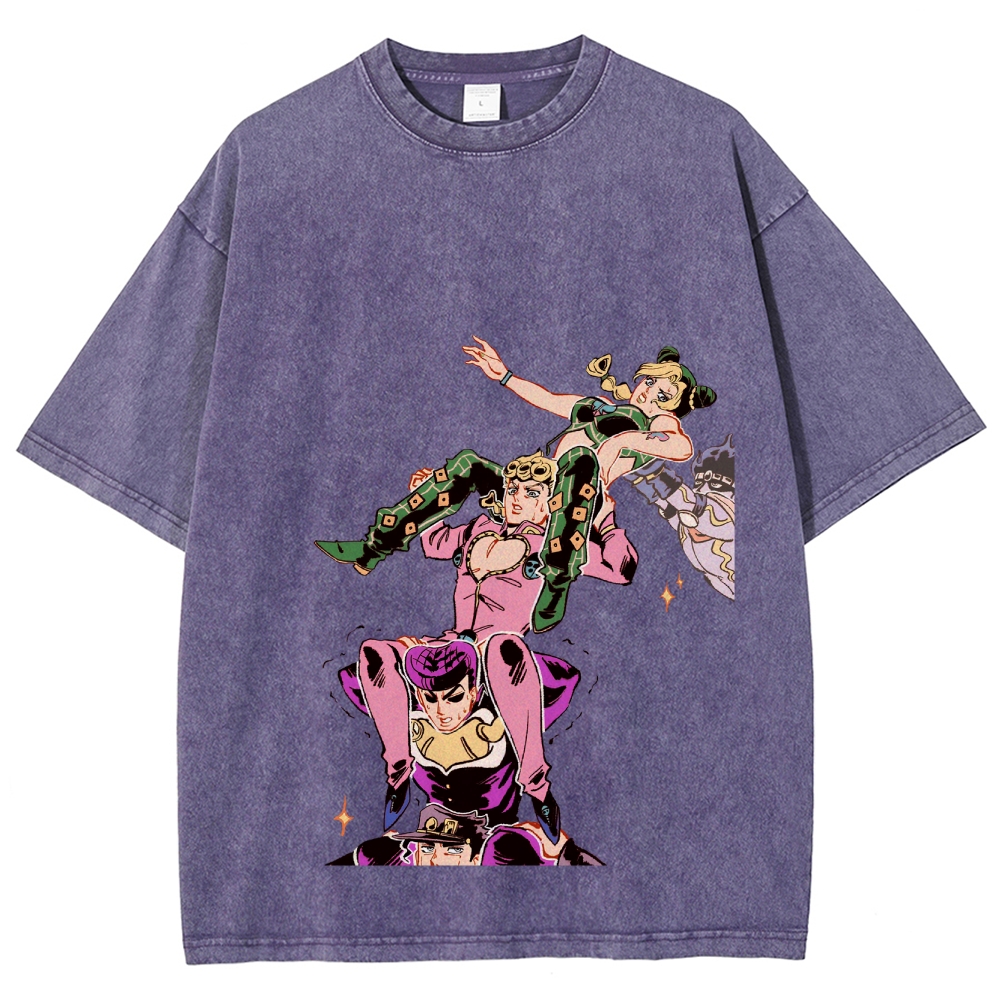 Jojo's Bizarre Adventure Unisex Fit Washed T-Shirt 2604003373