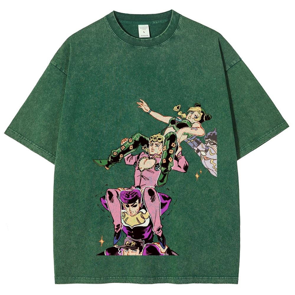 Jojo's Bizarre Adventure Unisex Fit Washed T-Shirt 2604003373