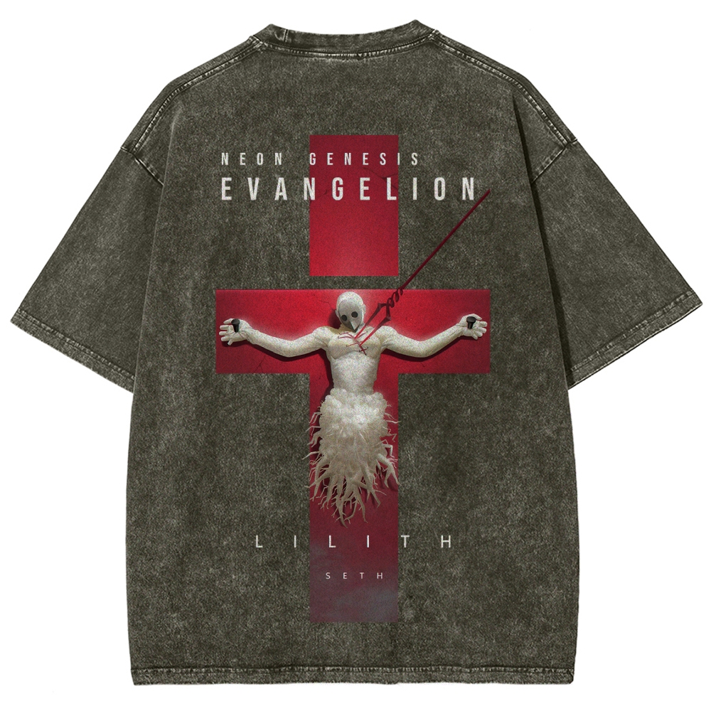 Neon Genesis Evangelion Unisex Fit Washed T-Shirt 2604003391