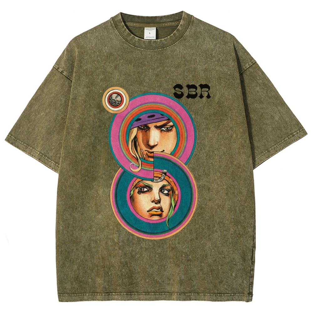 Jojo's Bizarre Adventure Unisex Fit Washed T-Shirt 2604004340