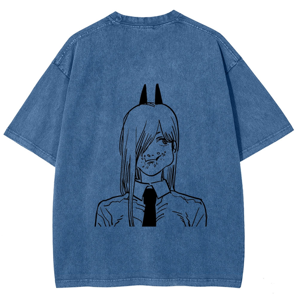 Chainsaw Man Unisex Fit Washed T-Shirt 2604004373