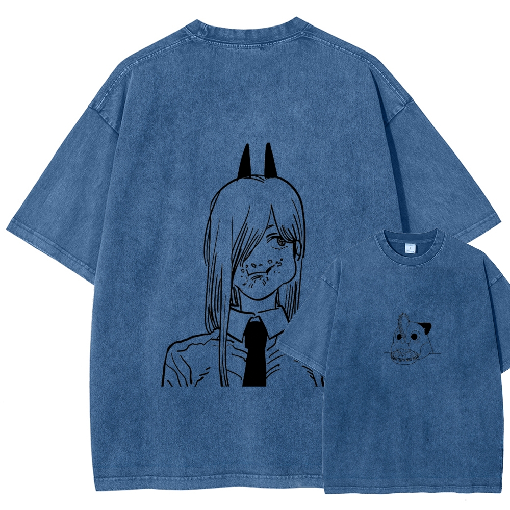 Chainsaw Man Unisex Fit Washed T-Shirt 2604004373