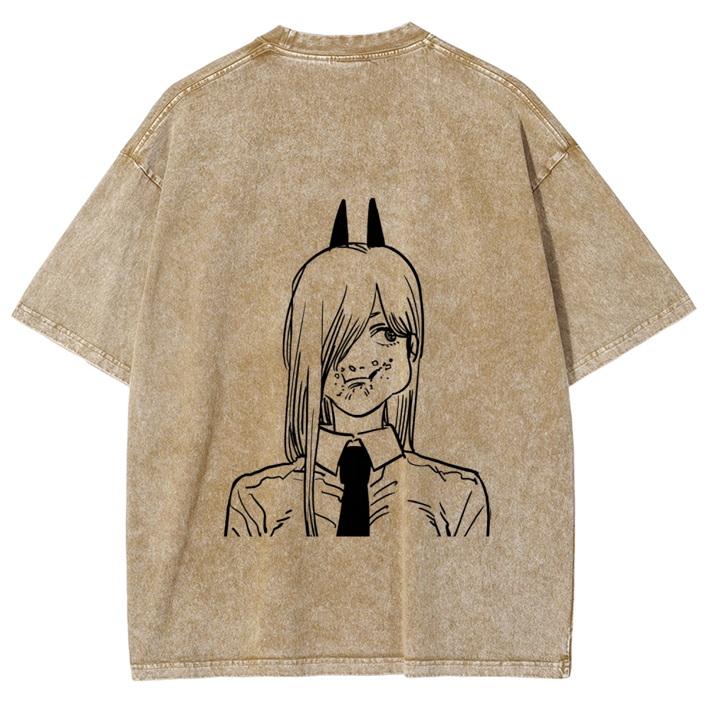 Chainsaw Man Unisex Fit Washed T-Shirt 2604004373