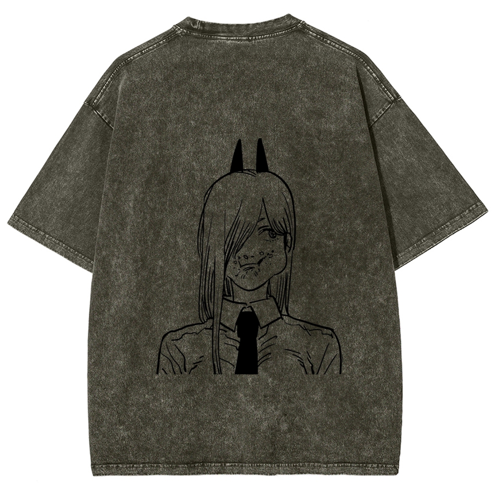 Chainsaw Man Unisex Fit Washed T-Shirt 2604004373