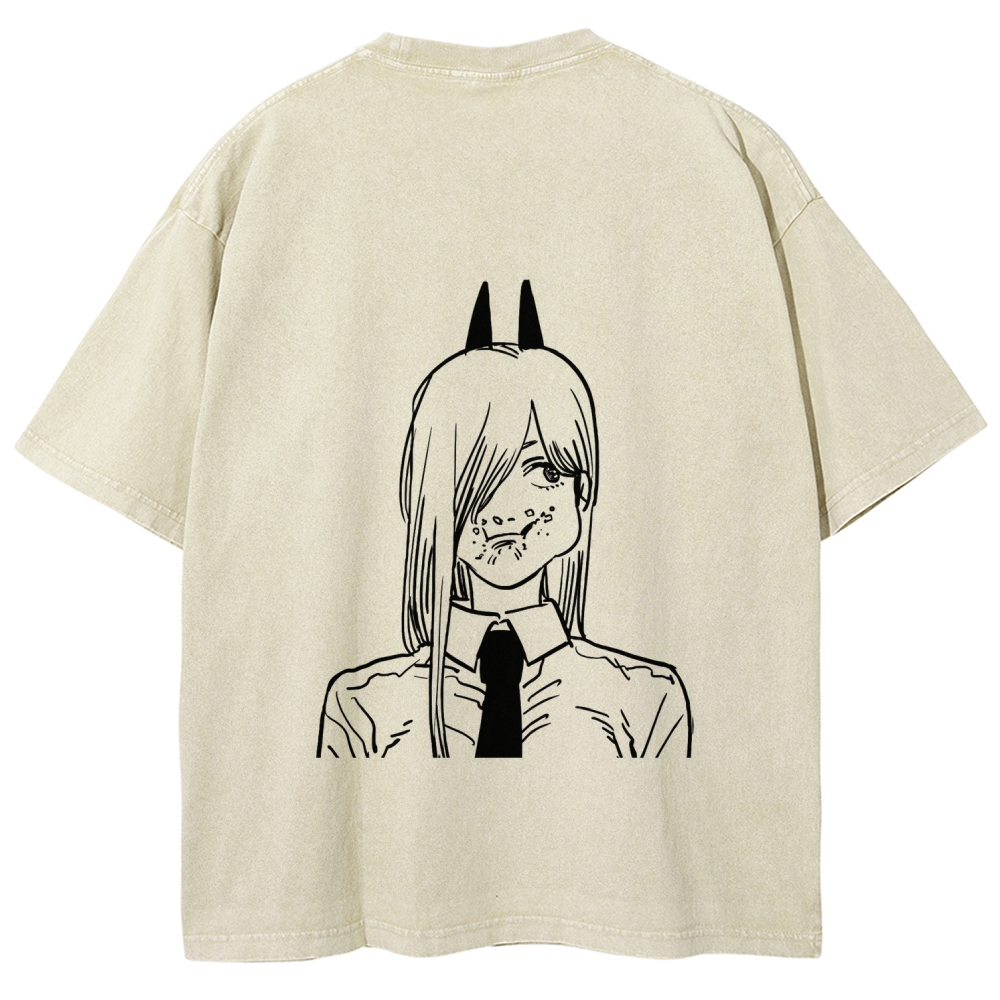 Chainsaw Man Unisex Fit Washed T-Shirt 2604004373