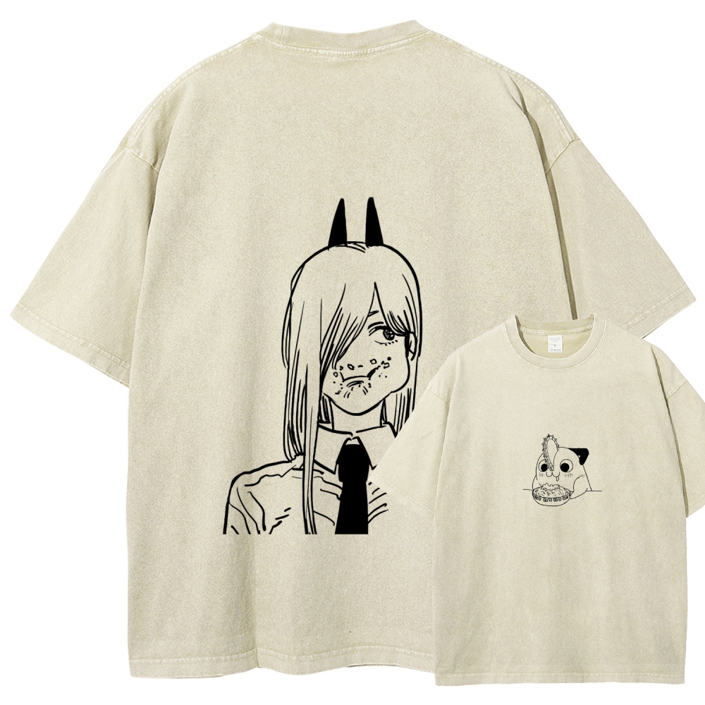 Chainsaw Man Unisex Fit Washed T-Shirt 2604004373
