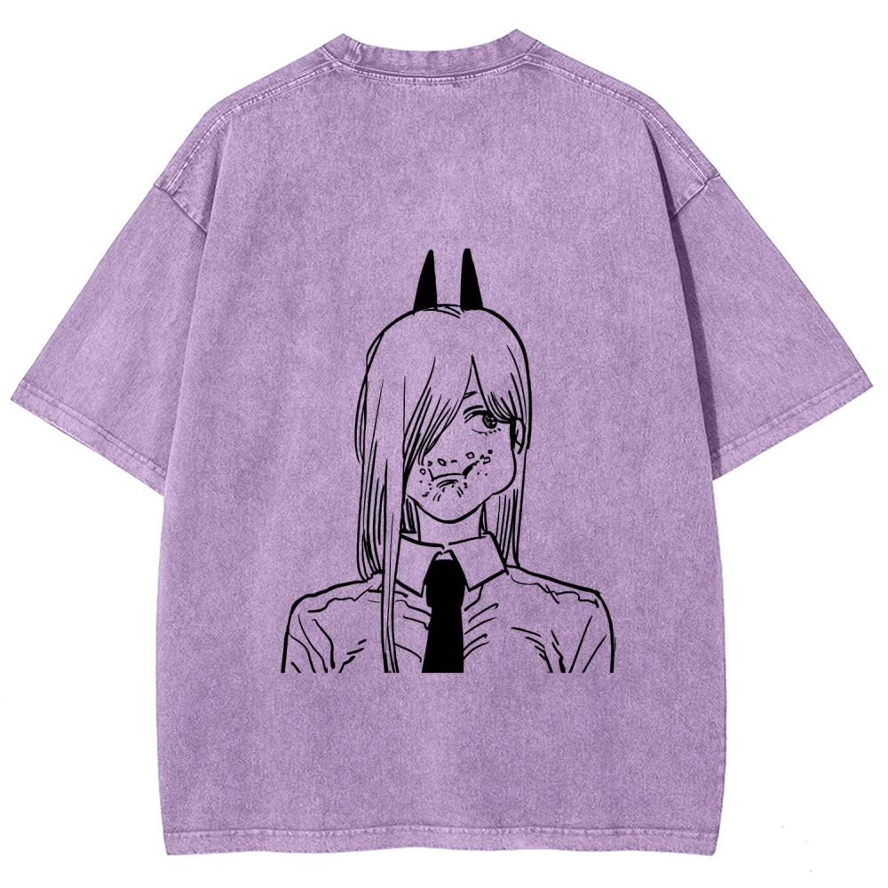 Chainsaw Man Unisex Fit Washed T-Shirt 2604004373