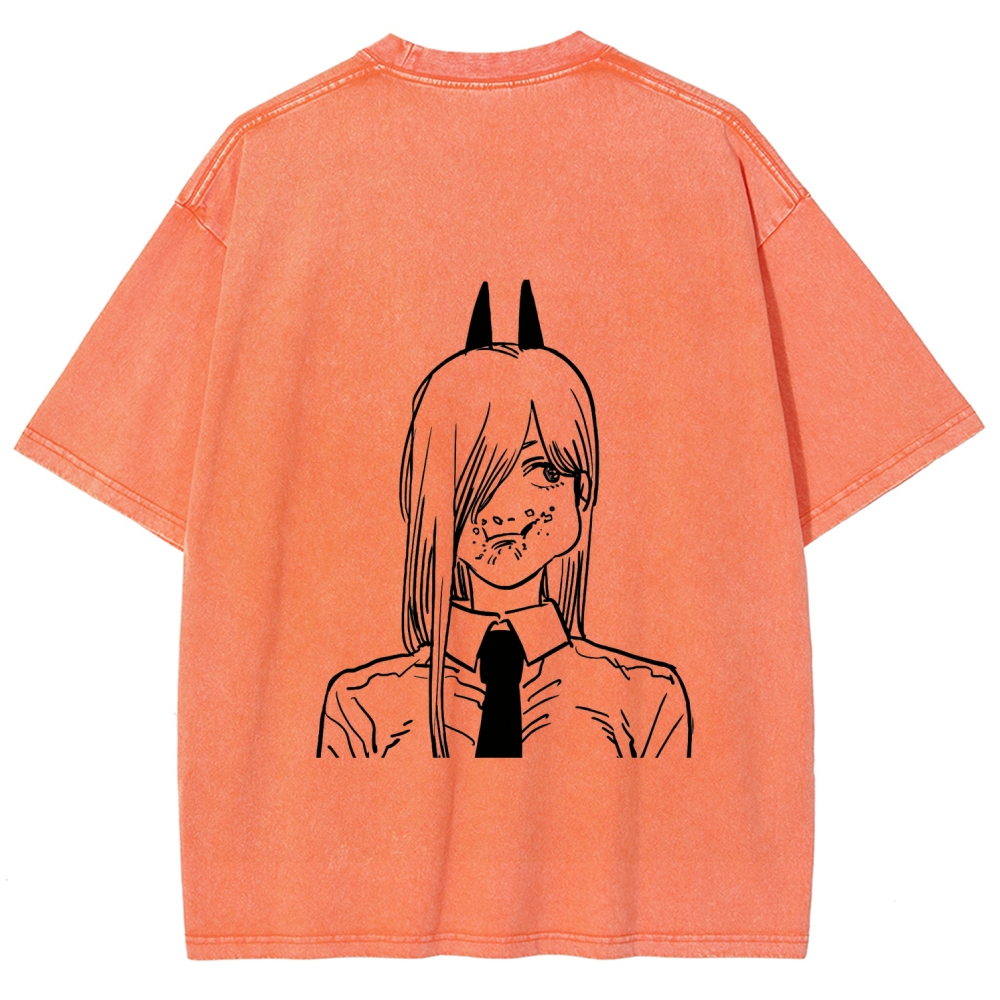 Chainsaw Man Unisex Fit Washed T-Shirt 2604004373