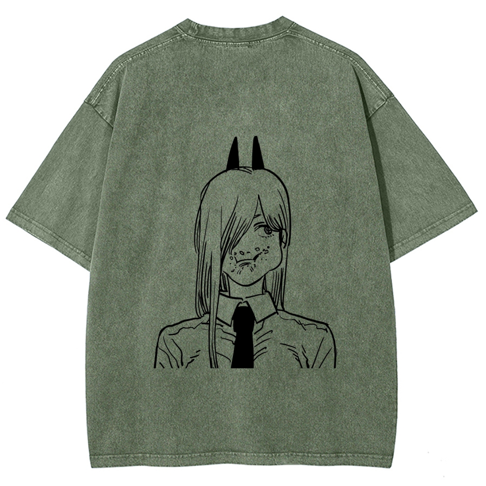 Chainsaw Man Unisex Fit Washed T-Shirt 2604004373