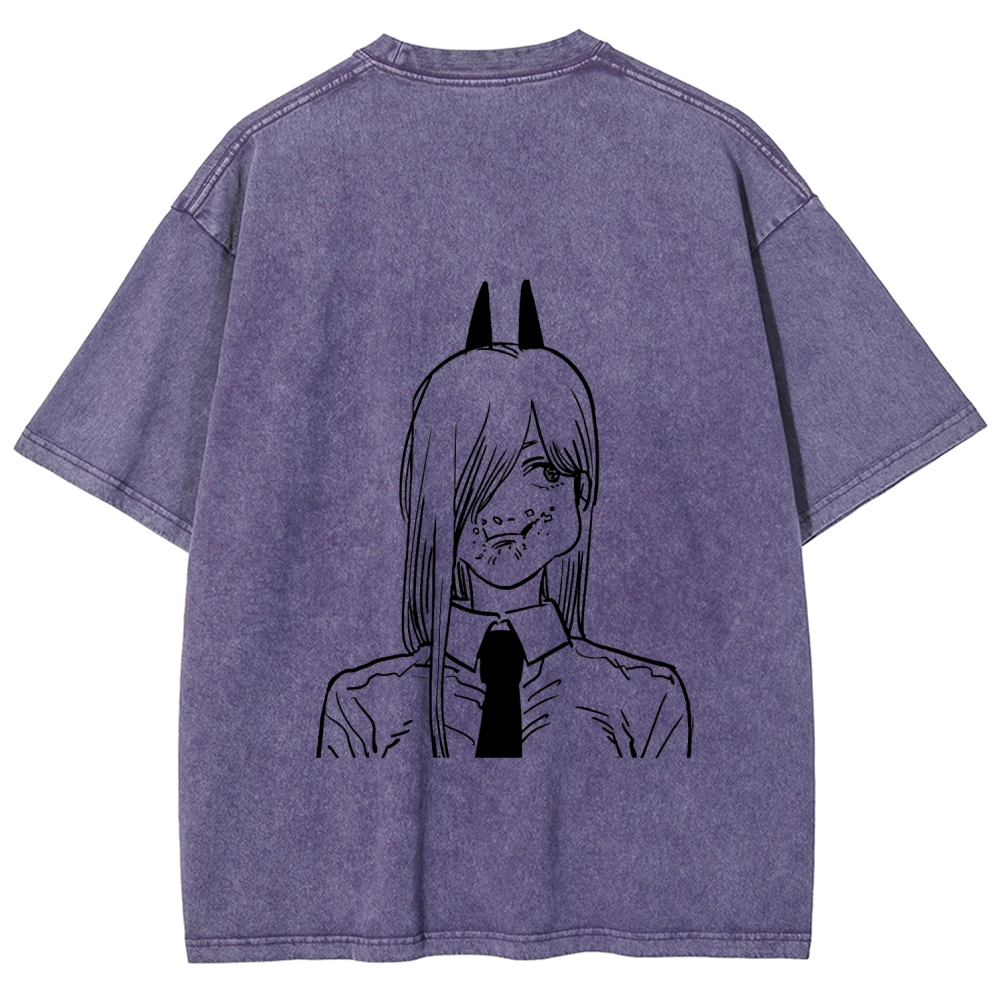 Chainsaw Man Unisex Fit Washed T-Shirt 2604004373