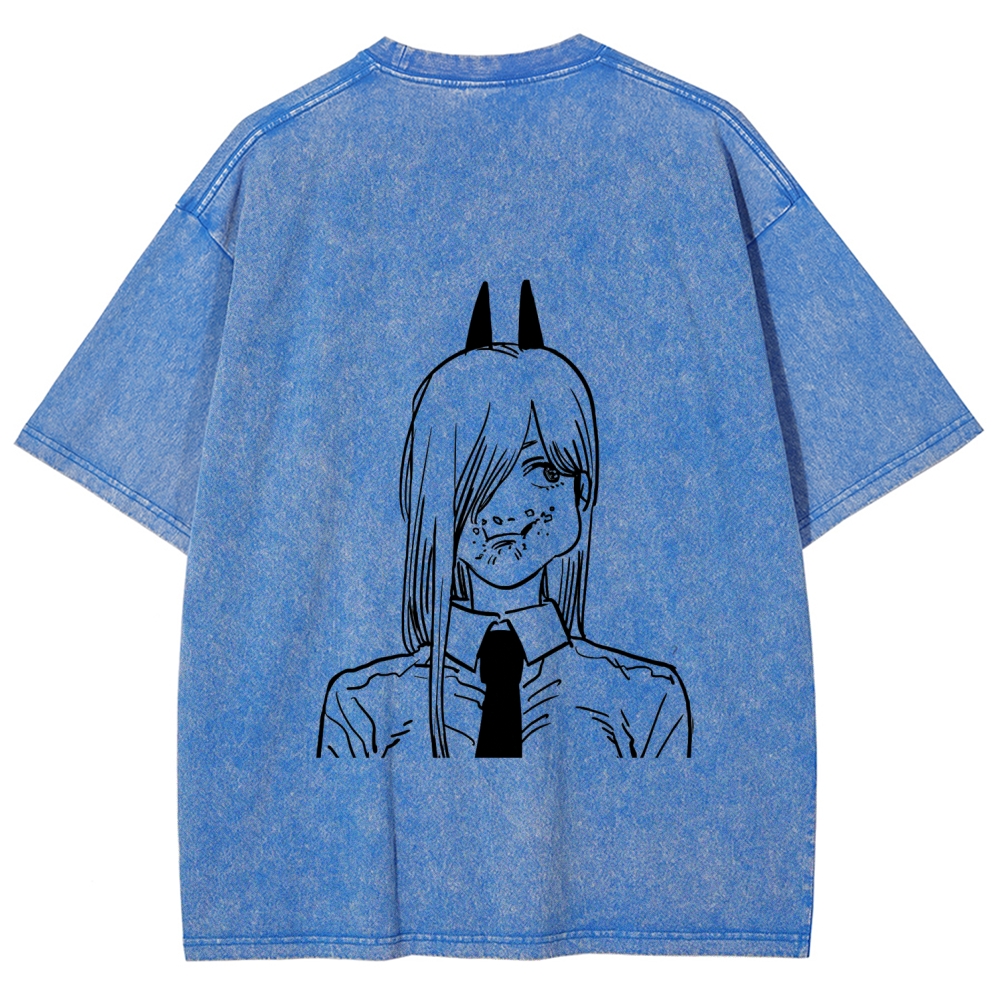Chainsaw Man Unisex Fit Washed T-Shirt 2604004373