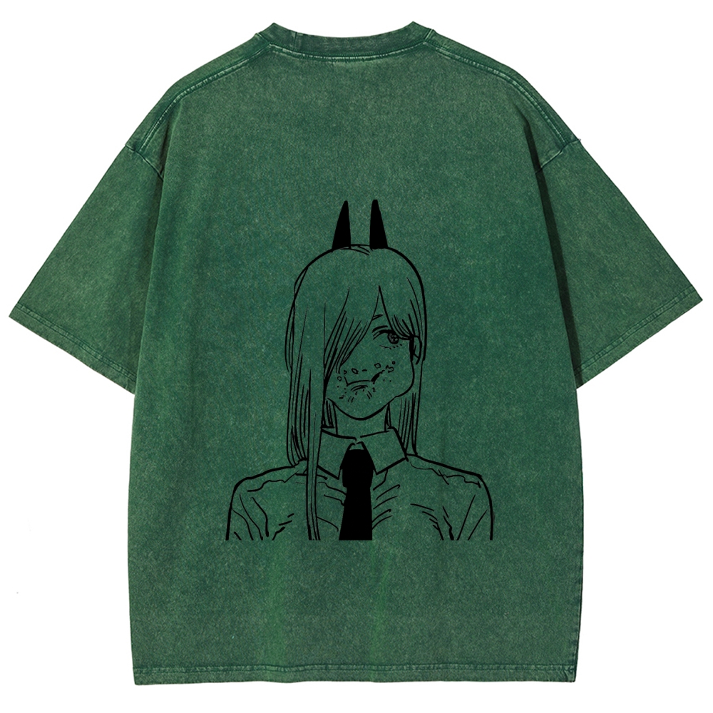 Chainsaw Man Unisex Fit Washed T-Shirt 2604004373