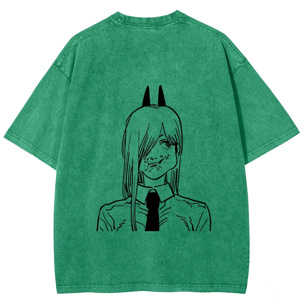 Chainsaw Man Unisex Fit Washed T-Shirt 2604004373