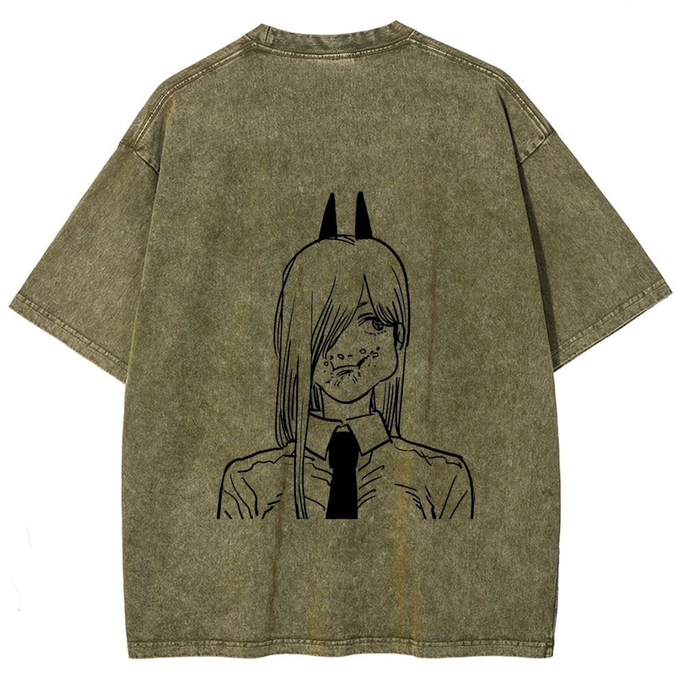 Chainsaw Man Unisex Fit Washed T-Shirt 2604004373