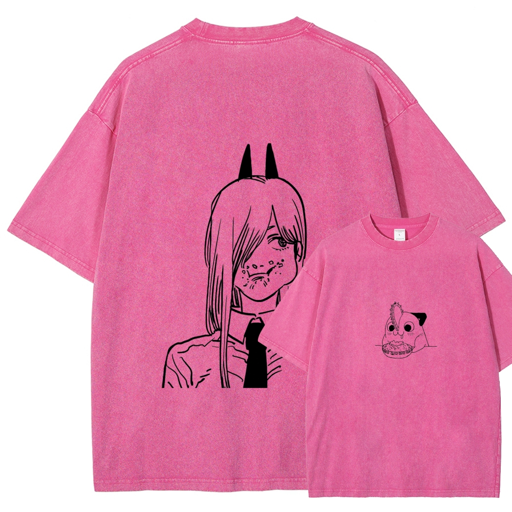 Chainsaw Man Unisex Fit Washed T-Shirt 2604004373