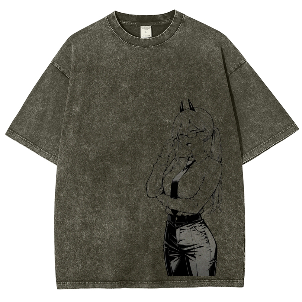 Chainsaw Man Unisex Fit Washed T-Shirt 2604004374