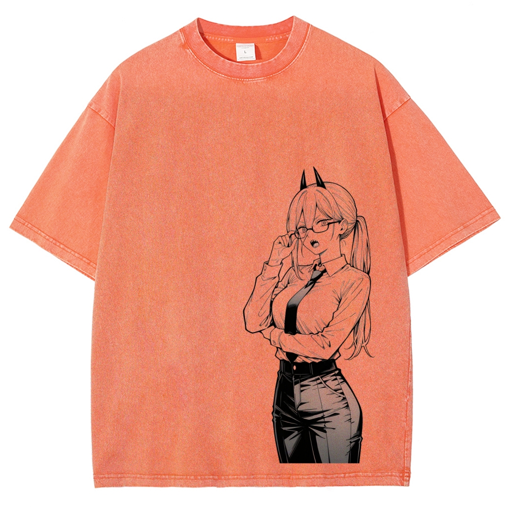 Chainsaw Man Unisex Fit Washed T-Shirt 2604004374