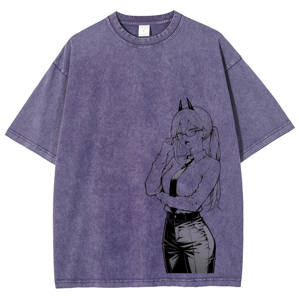 Chainsaw Man Unisex Fit Washed T-Shirt 2604004374