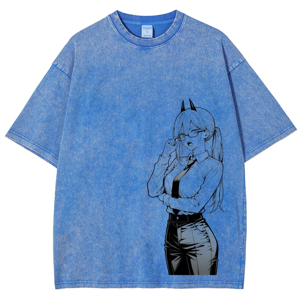 Chainsaw Man Unisex Fit Washed T-Shirt 2604004374