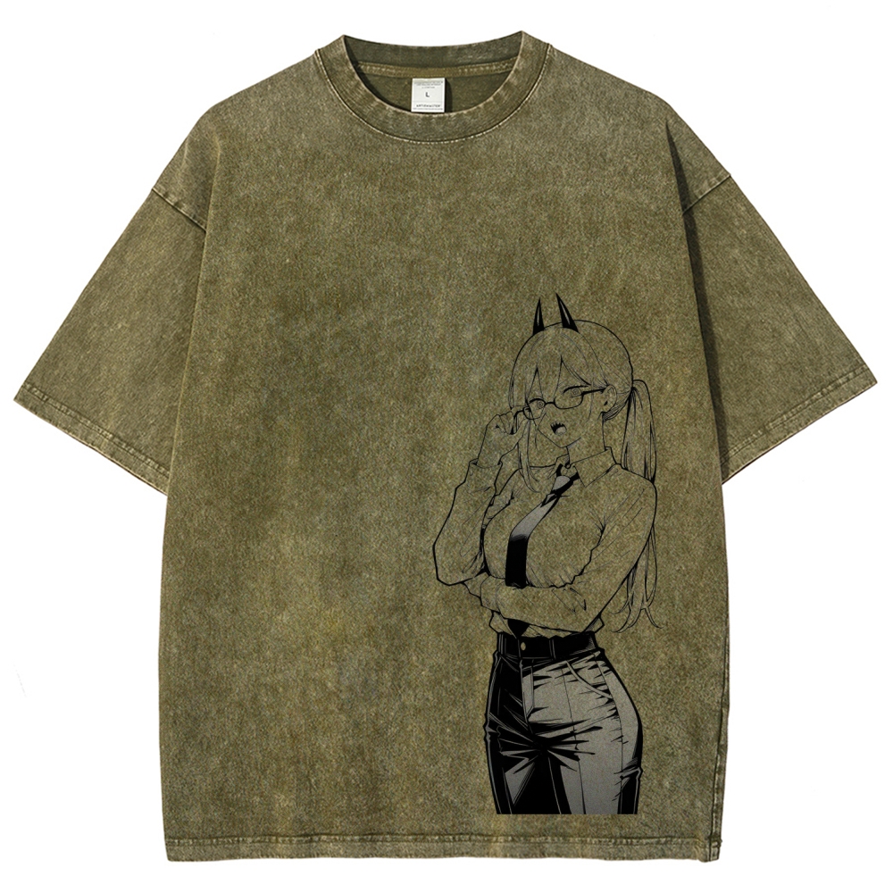 Chainsaw Man Unisex Fit Washed T-Shirt 2604004374