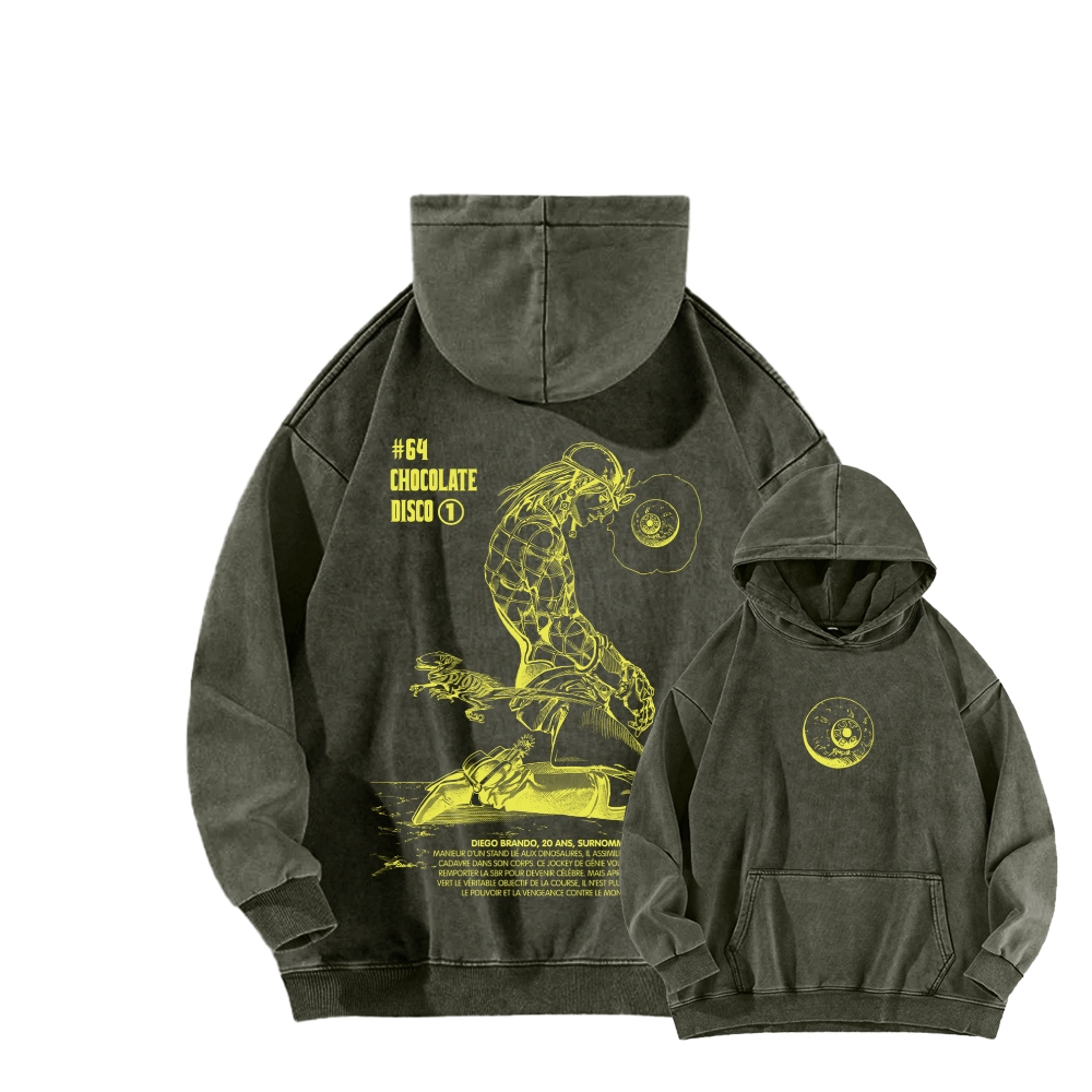 Jojo's Bizarre Adventure Unisex Washed Hoodie 2604005412