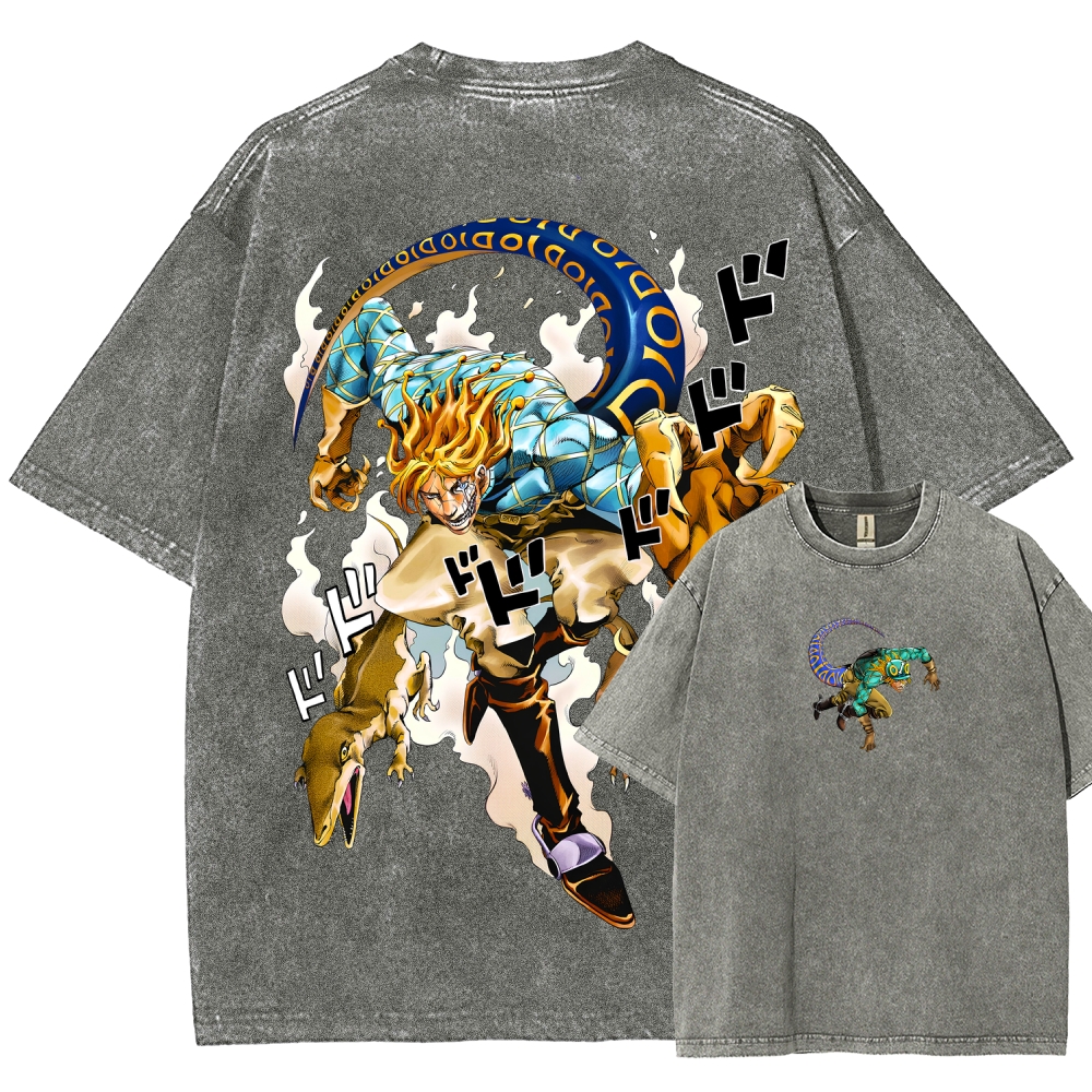 Jojo's Bizarre Adventure Unisex Fit Washed T-Shirt 2604008713