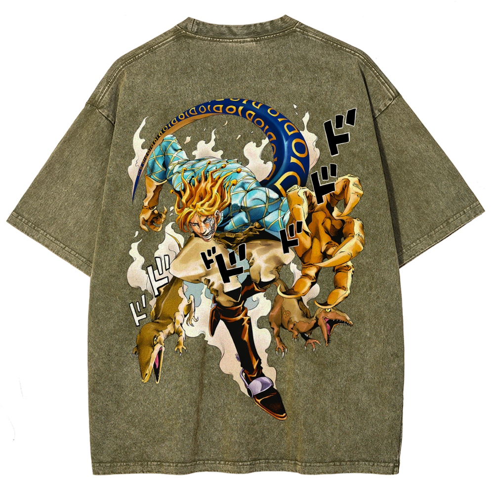 Jojo's Bizarre Adventure Unisex Fit Washed T-Shirt 2604008713
