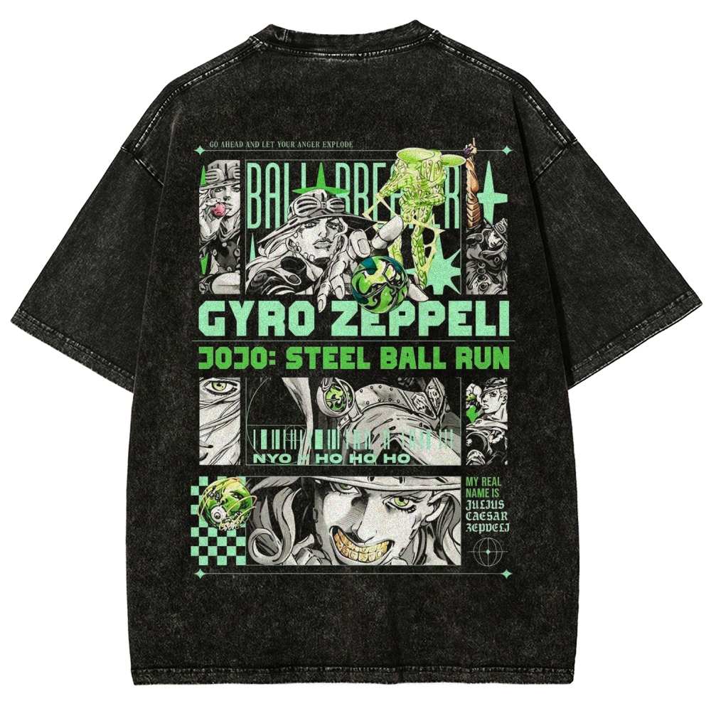  Jojo's Bizarre Adventure Unisex Fit Washed T-Shirt 2604010031