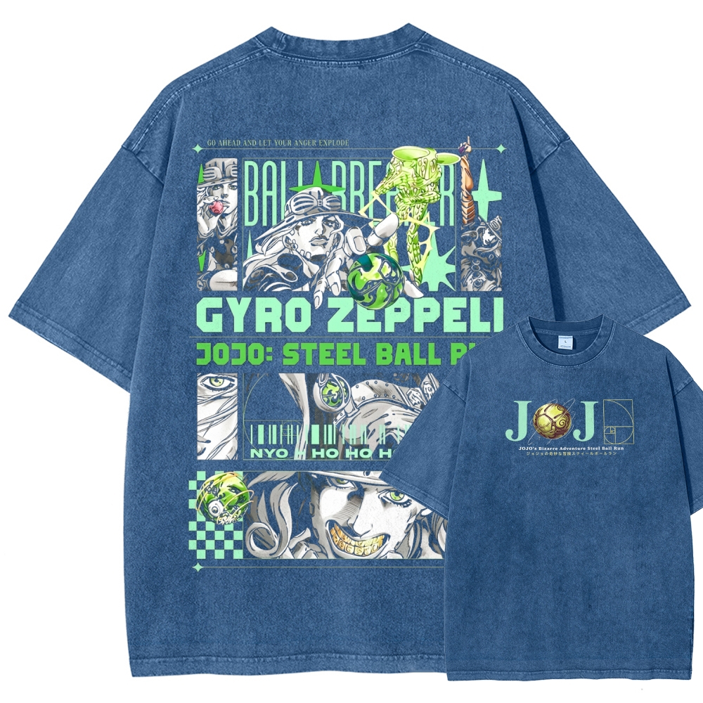  Jojo's Bizarre Adventure Unisex Fit Washed T-Shirt 2604010031