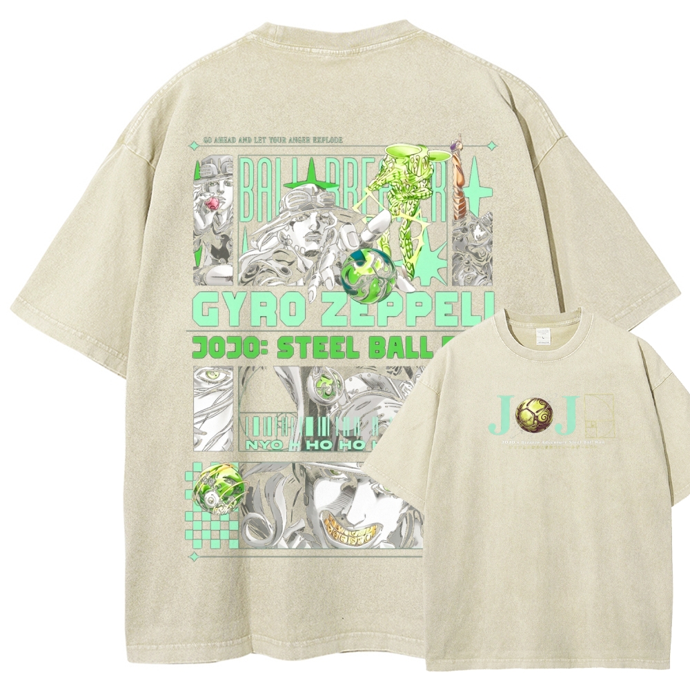  Jojo's Bizarre Adventure Unisex Fit Washed T-Shirt 2604010031