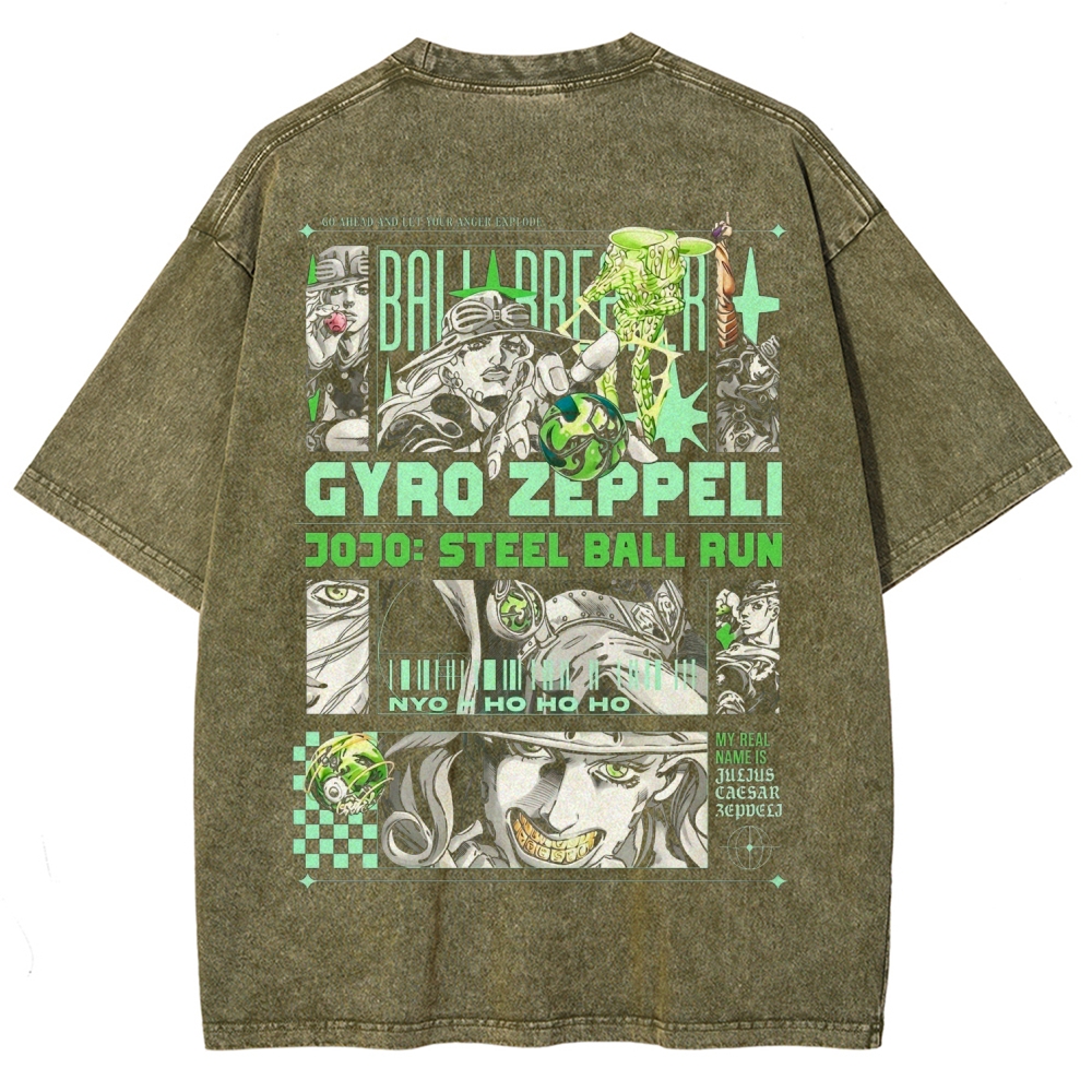  Jojo's Bizarre Adventure Unisex Fit Washed T-Shirt 2604010031