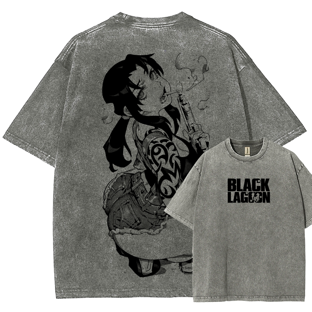 Black Lagoon Unisex Fit Washed T-Shirt 2604010237