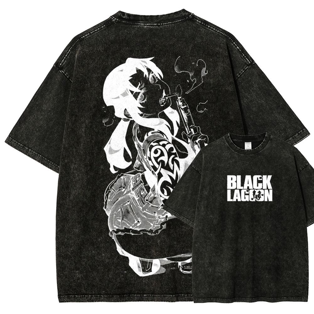 Black Lagoon Unisex Fit Washed T-Shirt 2604010237