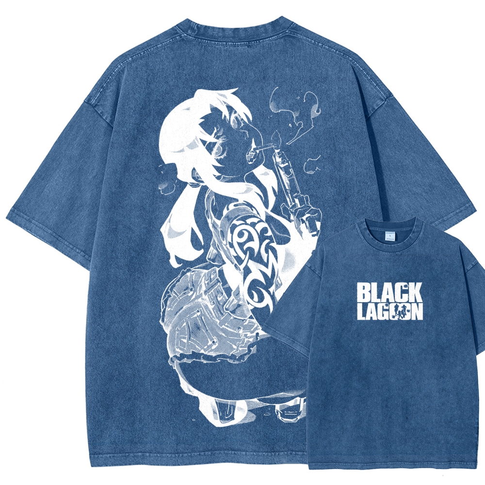 Black Lagoon Unisex Fit Washed T-Shirt 2604010237