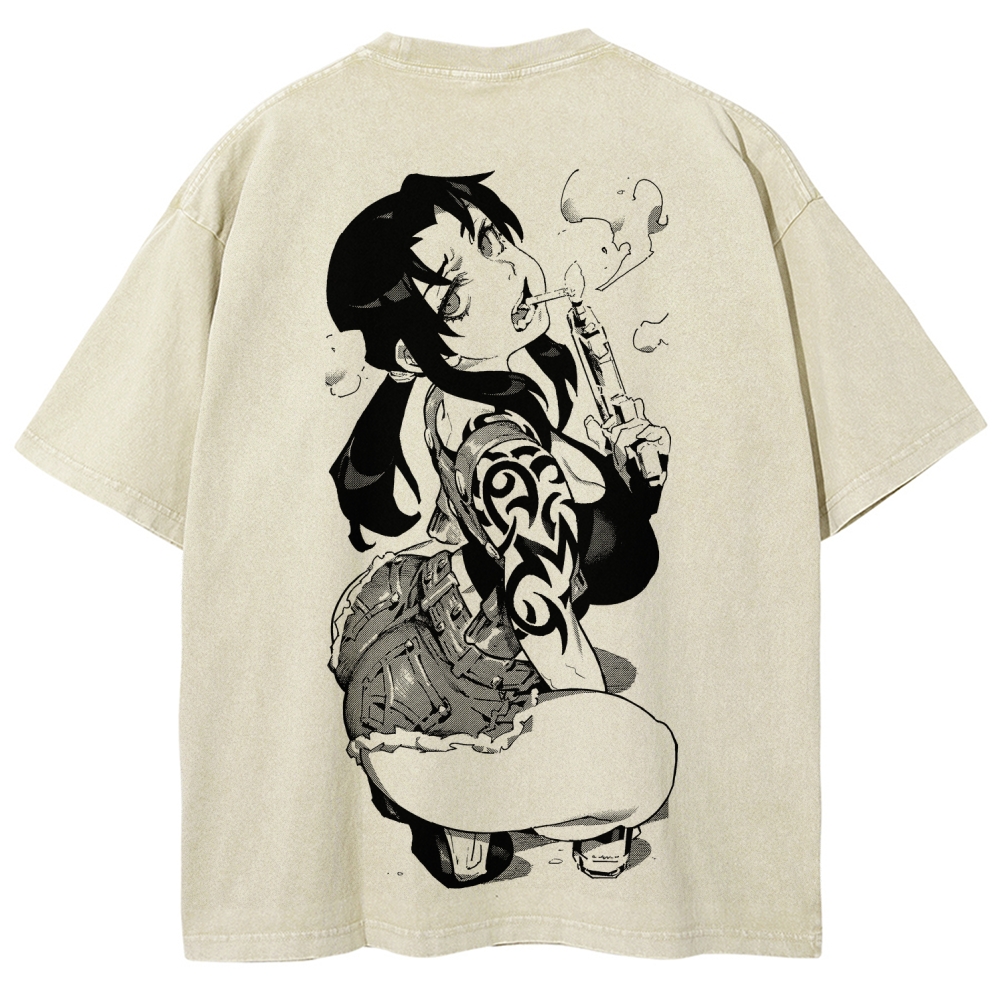 Black Lagoon Unisex Fit Washed T-Shirt 2604010237