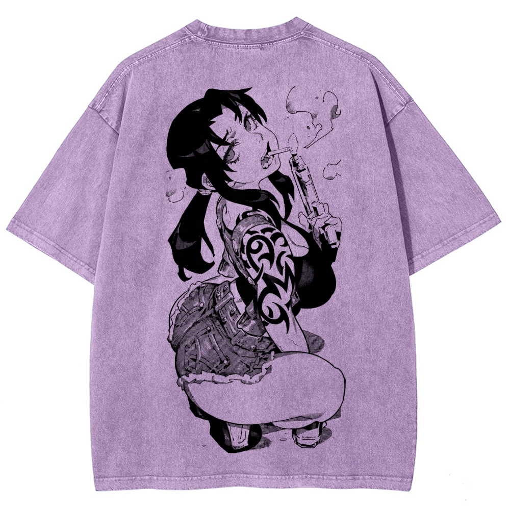 Black Lagoon Unisex Fit Washed T-Shirt 2604010237
