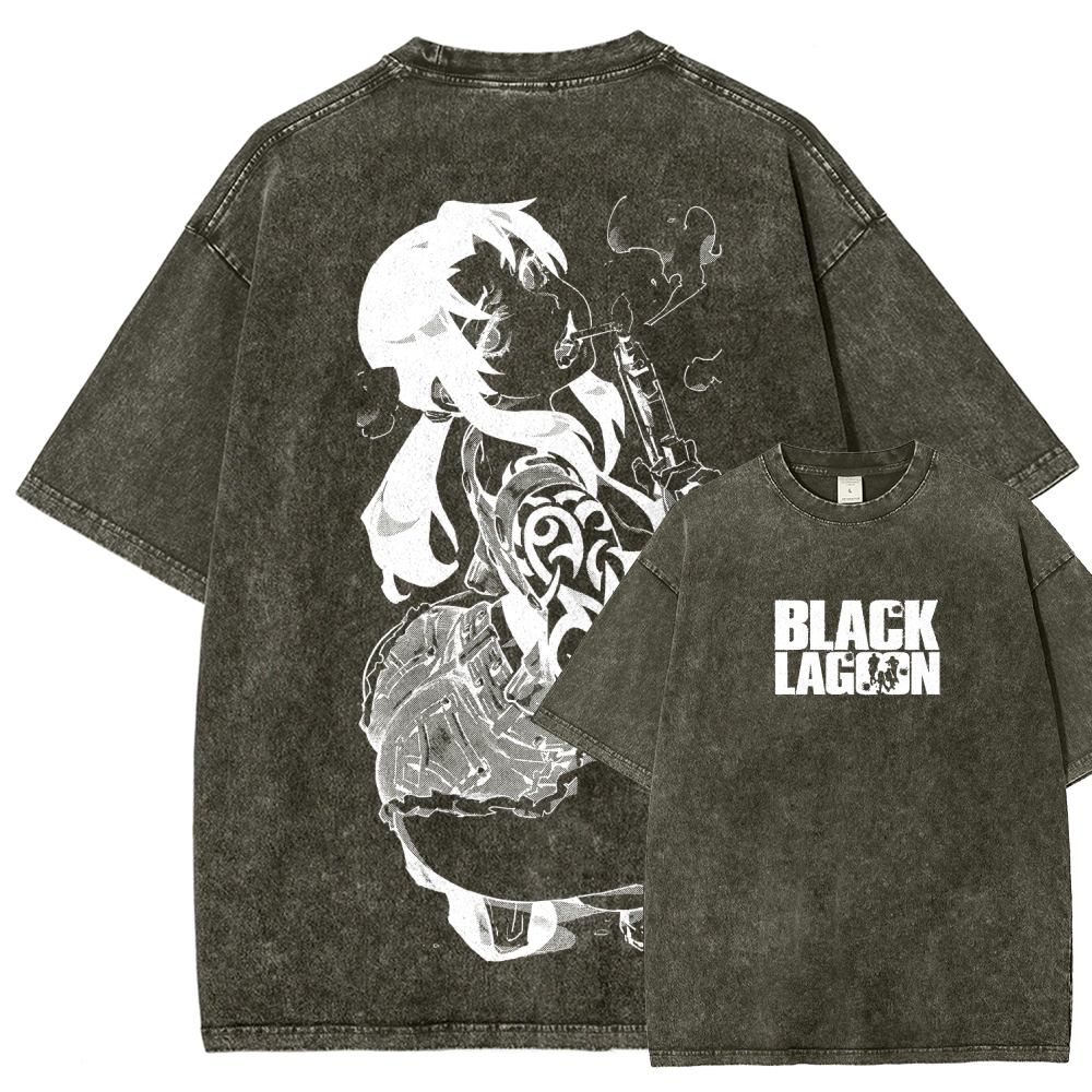 Black Lagoon Unisex Fit Washed T-Shirt 2604010237