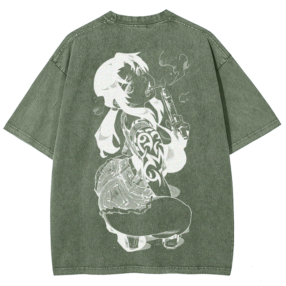Black Lagoon Unisex Fit Washed T-Shirt 2604010237
