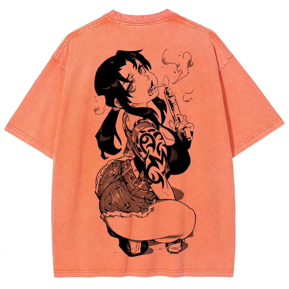 Black Lagoon Unisex Fit Washed T-Shirt 2604010237