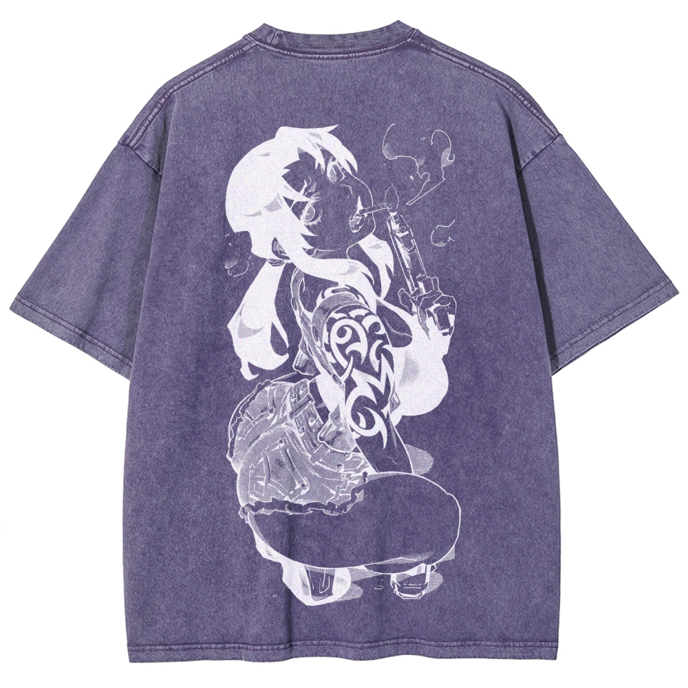 Black Lagoon Unisex Fit Washed T-Shirt 2604010237
