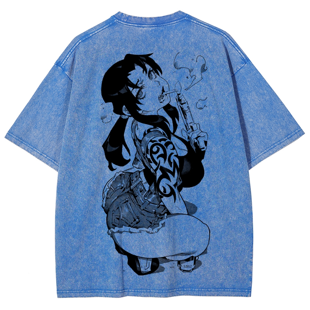 Black Lagoon Unisex Fit Washed T-Shirt 2604010237