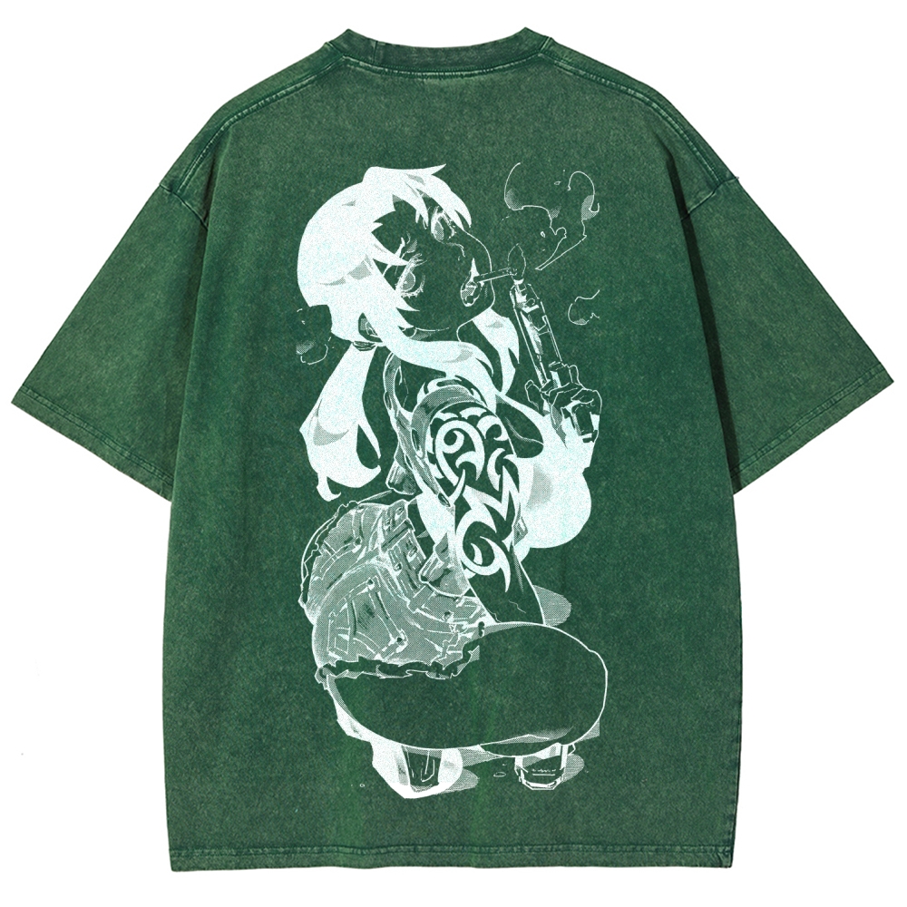 Black Lagoon Unisex Fit Washed T-Shirt 2604010237