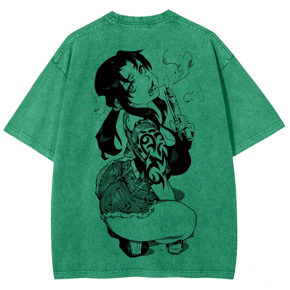 Black Lagoon Unisex Fit Washed T-Shirt 2604010237