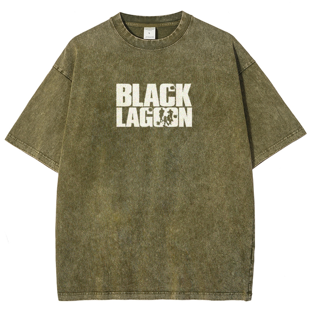 Black Lagoon Unisex Fit Washed T-Shirt 2604010237