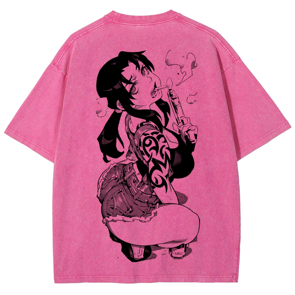 Black Lagoon Unisex Fit Washed T-Shirt 2604010237