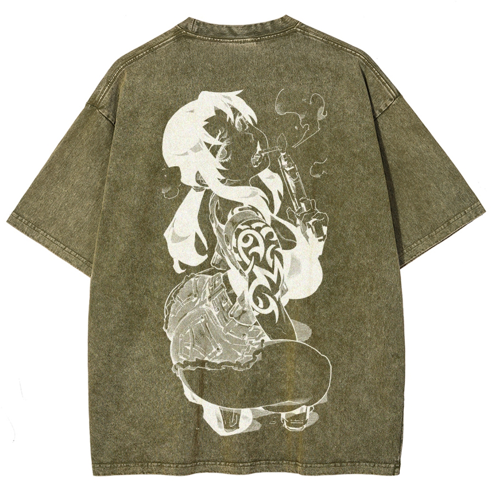 Black Lagoon Unisex Fit Washed T-Shirt 2604010237