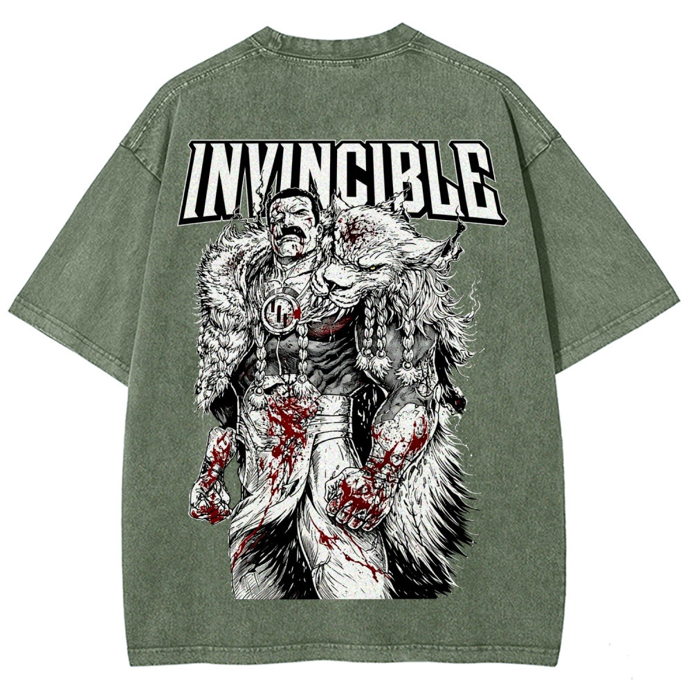 Invincible Unisex Fit Washed T-Shirt 2604013981
